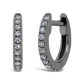 0.04ct 14k Black Rhodium Gold Diamond Huggie Earring